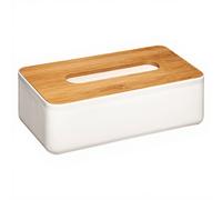 5five Simply Smart Natureo - Cache pour boîte à mouchoirs en bambou, 26 cm, blanc
