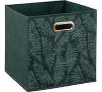 5five Simply Smart | Panier de rangement - Naturalis - 31x31 cm - Motif de feuilles vertes - Décoratif et pliable
