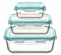 5Five Simply Smart Set de boîtes de conservation ClipEat 3 pcs., verre, 330+8...