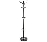5five Simply Smart Standgarderobe mit 14 Haken und Schirmständer, Garderobenständer, Marmor, Metall, Schwarz, 116861