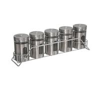 Lot de 5 pots à épices "rack" 28cm argent Argent