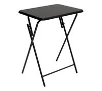 5five - Table d'Appoint Pliante Noire - L48 x P38 x H65 cm - Structure en Métal - pour Petit Espace, Balcon, Studio, Salon, Chambre
