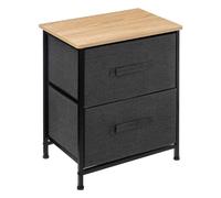 5five - Table de Chevet 2 tiroirs métal Gris