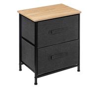 5five - table de chevet 2 tiroirs métal gris