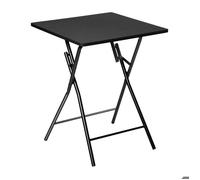 5five - Table Pliante Carrée 2 Personnes - Noire - 60x60cm - Structure en Métal - Mobilier d'Intérieur pour Cuisine, Studio, Balcon et Petits Espaces