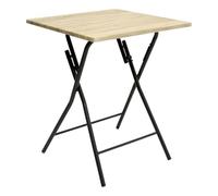 5five - Table Pliante Carrée Effet Bois et Noir, 60 x 60 cm, 2 Personnes - pour Cuisine, Bureau, Table d'Appoint