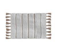 - Tapis à pompons pour salle de bain - 50 x 75 cm - Taupe et crème