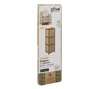 5five Étagère de rangement Tidy Box – 3 niveaux en bambou – L.35 x l.33 x H.109,5 cm
