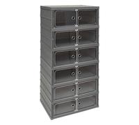 5five – Tour de rangement pliable 6 étages – Plastique – Gris G
