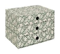 5five - tour rangement 3 tiroirs florea motif fleuri vert laurier