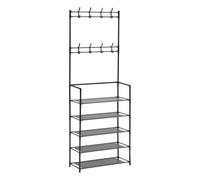 5five - vestiaire ""intissa"" 5 étagères en acier noir h170cm