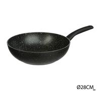 Wok 28cm Aluminium Forgé Effet Pierre Tous Feux Dont Induction