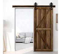 5FT/152cm Systeme Coulissant Porte Suspendue Porte Simple Forme D'ancre-Big Wheel Barn Door Hardware Kit Anchor Shape