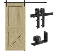 5FT/152CM Systeme Porte Coulissante,Quincailleri Kit de Rail pour Porte Coulissante, Ensemble Industriel pour Porte Coulissante Interieur, Améliorer