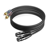 5Ft Dual XLR Female to Dual RCA Male HiFi Stereo Audio Connection Cable, Heavy Duty Interconnect