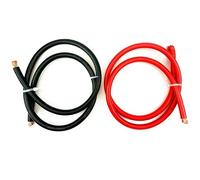 5FT Heavy Duty PVC Power Cable, 1-12AWG Red Black, Flexible Copper For Car Battery Jumper, High Current Wiring(RV-Black and Red,1 AWG)