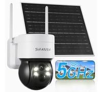 [5G & 2,4G] Camera Exterieur Sans Fil Solaire,Batterie 7800mAh et panneau solaire 6W,Camera Solaire Exterieur WiFi Sans Fil sur AI Détection Humaine,Vision Nocturne Couleur,Audio Bidirectionnel, Cloud