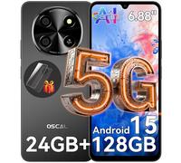 5G Oscal TIGER 8 Téléphone Portable Débloqué 6,88" 24Go+128Go/SD 2To 5000mAh Smartphone Android 15 NFC Dual SIM GPS - Noir