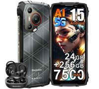 5G Smartphone Incassable Blackview BL7000 24Go+256Go,Double Écran 6.78"",7500mAh,50MP NFC Noir avec Écouteur Airbuds 60