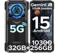 5G Smartphone Robuste DOOGEE Blade 20 Play 32GB+256GB 10300mAh 6,6"" Telephone Incassable Android 15 Dural SIM/NFC/125dB/50MP Argent