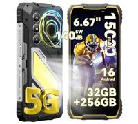 5G Smartphone Robuste Oscal PILOT 5 Telephone Portable Incassable,Haut-parleur 140dB,Android 16,32Go+256Go/2To,15000mAh,6.67"",Jaune