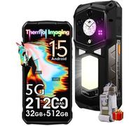 5G Telephone Incassable Ulefone Armor 29 Pro 32+512Go 6.67"" Imagerie Thermique 64MP 21200mAh Smartphone Robuste Dural SIM/NFC Noir