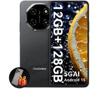 5G Téléphone Portable Débloqué Blackview SHARK 6 12Go+128Go/2To 6.67"" 50MP+13MP 5000mAh Android 15 Smartphone,Dual SIM,GPS - Noir