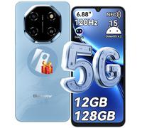 5G Téléphone Portable Débloqué Blackview SHARK 6 12Go+128Go/2To 6.67"" 50MP+13MP 5000mAh Android 15 Smartphone,Dual SIM,GPS - Bleu