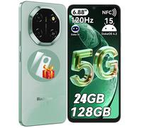 5G Téléphone Portable Débloqué Blackview SHARK 6 24Go+128Go/2To 6.67"" 50MP+13MP 5000mAh Android 15 Smartphone,Dual SIM,GPS - Vert