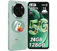 5G Téléphone Portable Débloqué Blackview SHARK 6 24Go+128Go/2To 6.67"" 50MP+13MP 5000mAh Android 15 Smartphone,Dual SIM,GPS - Vert