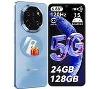 5G Téléphone Portable Débloqué Blackview SHARK 6 24Go+128Go/2To 6.67"" 50MP+13MP 5000mAh Android 15 Smartphone,Dual SIM,GPS - Bleu