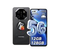 5G Téléphone Portable Débloqué Blackview SHARK 6 12Go+128Go/2To 6.67"" 50MP+13MP 5000mAh Android 15 Smartphone,Dual SIM,GPS - Noir