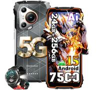 5G Téléphone Portable Incassable Blackview BL7000 24Go+256Go,Double Écran 6.78"",7500mAh,50MP NFC Orange avec Smartwatch W50 Pro