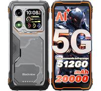 5G Téléphone Portable Incassable Blackview XPLORE 1, 20000mAh Smartphone Android 15, 6.78" 16Go+512Go 64MP NFC Dual SIM GPS - Orange