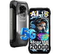 5G Téléphone Portable Incassable Blackview XPLORE 2, 20000mAh Smartphone Android 15, 6.73" 48Go+1To 50MP NFC Dual SIM GPS,Noir Orange