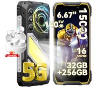 5G Telephone Portable Incassable Oscal PILOT 5 Smartphone Robuste,Android 16,32Go+256Go,15000mAh,Jaune,Avec AirBuds20 Écouteurs
