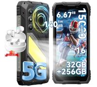 5G Telephone Portable Incassable Oscal PILOT 5 Smartphone Robuste,Android 16,32Go+256Go,15000mAh,Noir,Avec AirBuds20 Écouteurs