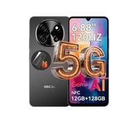 5G Oscal TIGER 8 Téléphone Portable Débloqué 6,88 pouces 12Go+128Go/SD 2To 5000mAh Android 15 NFC Dual SIM GPS - Noir