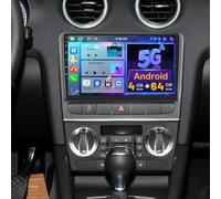 5G WiFi 4+64G Android Autoradio Carplay pour Audi A3 8P 2003-2012/Audi S3 2006-2012/Audi RS3 2011-2012,9 Pouces IPS écran Tactile pour Voiture avec Android Auto DSP GPS BT FM/RDS Caméra de Recul