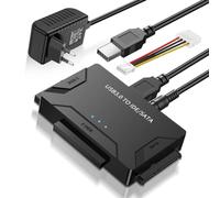 5Gbps Adaptateur Disque Dur USB 3.0 pour 2.5"/ 3.5" HDD/SSD | Convertisseur Station d'accueil avec interrupteur de courant pour Disque Dur SATA/IDE avec Câble USB/Alimentation 12V 2A