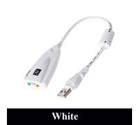 5HV2-Carte son externe haut de gamme avec câble,canaux 7.1 évités,carte son USB,jeux informatiques,dédié - Type White