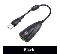 5HV2-Carte son externe haut de gamme avec câble,canaux 7.1 évités,carte son USB,jeux informatiques,dédié - Type Black