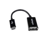 StarTech.com Câble adaptateur Micro USB vers USB Host OTG de 12cm - Adaptateur USB On-The-Go - Mâle / Femelle - Noir