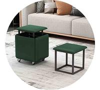 5in1 Magic Cube Stools with Leather Seat & Wheels Stackable Ottoman for Home Dining Room & Kitchen Furniture Soft Grey 35x35x35 cm - Versatile Decor Solution