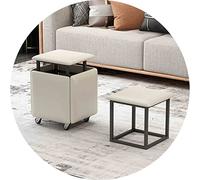 5in1 Magic Cube Stools with Leather Seat & Wheels Stackable Ottoman Furniture for Home Dining & Kitchen Soft Cushions Dark Grey (35x35x35cm)