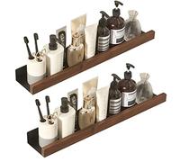 5JJJLOOOPP Lot de 2 étagères ouvertes/support mural, étagère murale flottante en bois rustique pour le rangement, support mural pour chambre à coucher, salle de bain, cuisine (couleur : blanc - 22,9