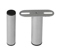 5JJJLOOOPP Lot de 4 pieds de meubles en forme de T en métal rétractables réglables en hauteur de 12,5 cm à 21,5 cm (argenté)