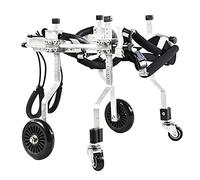 5JJJLOOOPP Siège auto réglable pour chien, poussette à quatre roues avec soutien complet du corps en 7 tailles, récupération de la jambe avant, chanvre pour les personnes handicapées physiques, santé