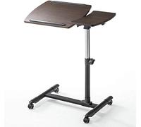 5JJJLOOOPP Table d'appoint pour ordinateur portable - Table de chevet réglable sur roulettes - Canapé d'allaitement - Lecture - Petit déjeuner - Bureau d'ordinateur portable - D (c)