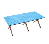 5JJJLOOOPP Table de camping rectangulaire avec sac de transport réglable en hauteur, table portable en plein air, camping, pique-nique, plage, table de pique-nique enroulable en aluminium pour 4 à 6
